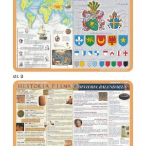 Wielkie odkrycia geograficzne, heraldyka, historia pisma i kalendarza - Podkładka edukacyjna na biurko