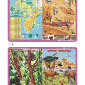 Afryka, zwierzęta Sahary, sawanny i dżungli - Podkładka edukacyjna na biurko