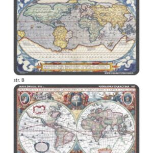 Mapy świata z XVI i XVII wieku - Podkładka edukacyjna na biurko