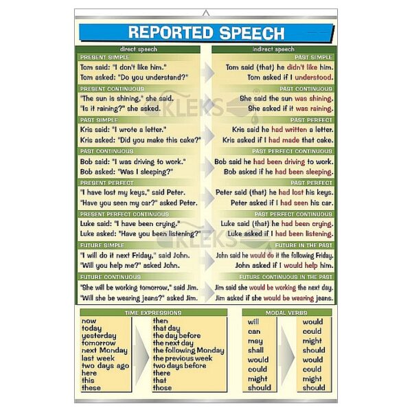 Reported Speech - Tablica edukacyjna 70x100 cm