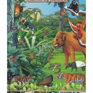 Azja Południowo-Wschodnia – zwierzęta w środowisku – Tablica edukacyjna 70x100 cm