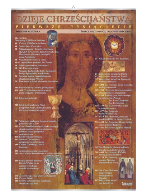 Dzieje Chrześcijaństwa – I tysiąclecie – Tablica edukacyjna 70x100 cm