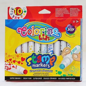 Flamastry pisaki pieczątki, zmywalne - 10 kolorów - Colorino Kids