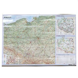 Mapa Polski - KRAINY GEOGRAFICZNE 49.5x68cm