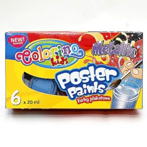 Farby plakatowe METALIC - 6 kolorów metalicznych 20ml - Colorini Kids