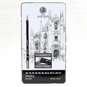 Ołówki do szkicowania kreślenia i rysowania. 12 twardości - ASTRA