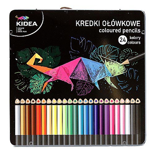 Kredki ołówkowe, trójkątne 24 kolory - KIDEA