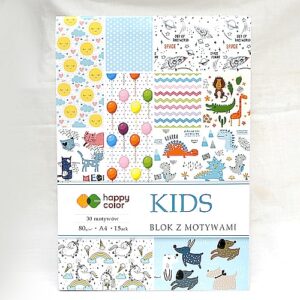 Blok A4 kreatywny z motywami - KIDS - Happy colour