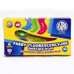 Farby plakatowe fluo (fluorescencyjne) 6 kolorów 10ml - ASTRA