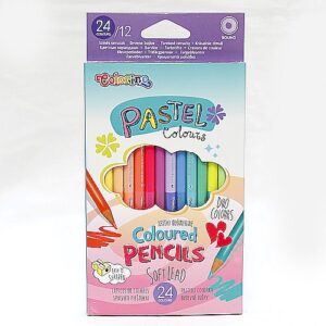 Kredki ołówkowe, pastelowe, dwukolorowe 24 kolory