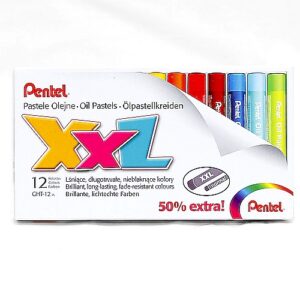 Kredki pastelowe olejne, rozmiar XXL 12 kolorów - PENTEL