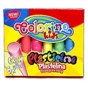 Plastelina świecąca / fluorescencyjna w nocy 6 kolorów - Colorino Kids
