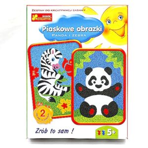 Piaskowe obrazki, panda i zebra - Zestaw kreatywny