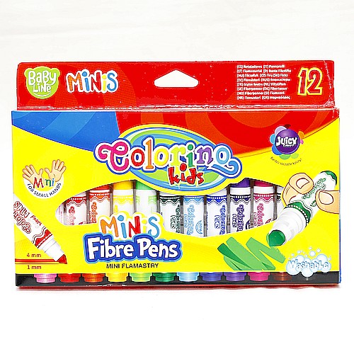 Flamastry MINI 12 kolorów, końcówka 4mm - Colorino Kids.