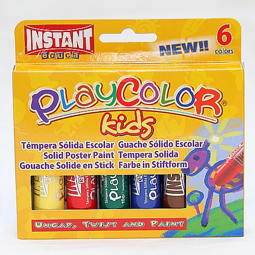 Farby zakręcane w sztyfcie 6 kolorów - PLAYCOLOR