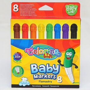 Flamastry pisaki - 8 kolorów - Baby Markers - COLORINO