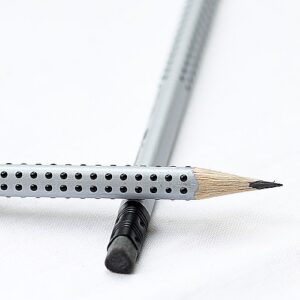 Ołówek zwykły z gumką w drewnianej oprawie 2=B - Faber-Castell