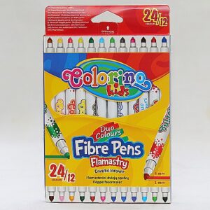 Flamastry pisaki dwukolorowe, zmywalne - 24 kolory - Colorino Kids