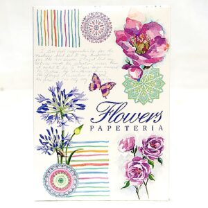 Papier listowy, Papeteria - 10 listowników i 10 kopert ozdobnych - FLOWERS