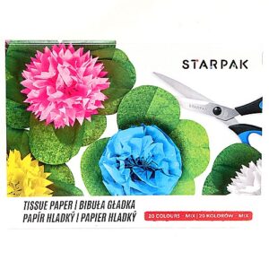 Bibuła / krępina dekoracyjna gładka cienka A4 mix kolorów - STARPAK
