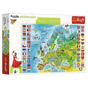 Puzzle edukacyjne - Mapa Europy 160 elementów 60 x 40cm