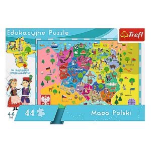 Puzzle edukacyjne - Mapa Polski 44 elementy 60 x 40cm