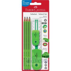 Zestaw szkolny ołówek temperówka i gumka - Faber Castel