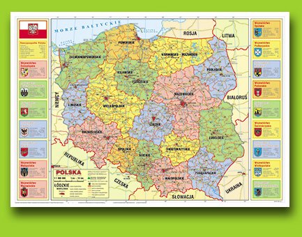 Mapa Polski administracyjna - Podkładka edukacyjna na biurko