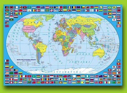 PODKŁADKA NA BIURKO - Mapa Świata