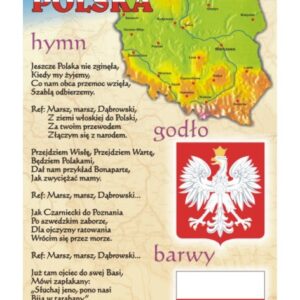 Polskie godło barwy hymn – Tablica edukacyjna 70x100 cm