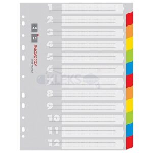 Przekładki do segregatorów A4 MAXI 12-kolorów