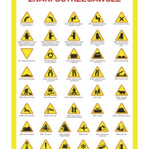 Znaki ostrzegawcze – Tablica edukacyjna 70x100 cm