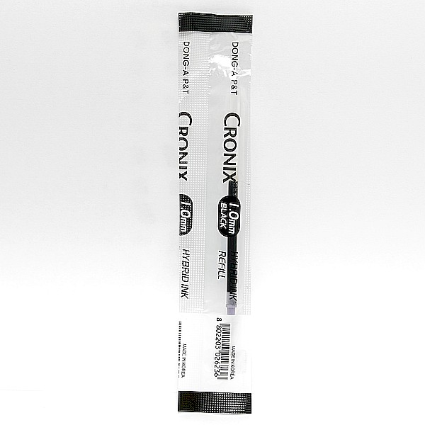 Wkład żelowy do długopisu CRONIX DONG-A P&T. Grubość 1.0mm - CZARNY