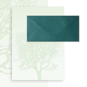 Papier listowy, Papeteria - DRZEWO - 10 kopert 20 papierów listowych
