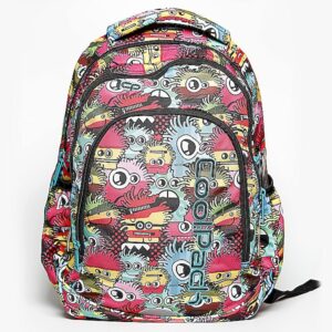 Tornister plecak trzykomorowy - WIGGLY EYES PINK - CoolPack