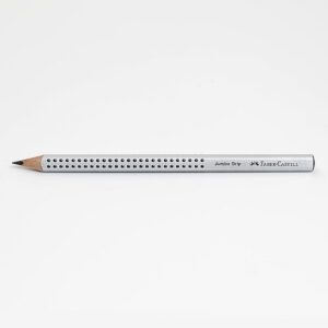 Ołówek gruby trójkątny - Jumbo Grip srebrny - Faber Castell
