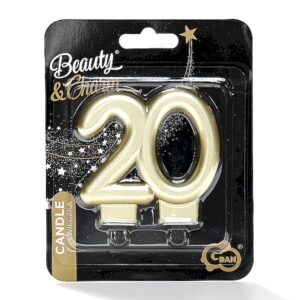 Świeczka urodzinowa - Liczba 20 - ZŁOTY