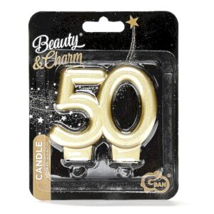 Świeczka urodzinowa - Liczba 50 - ZŁOTY