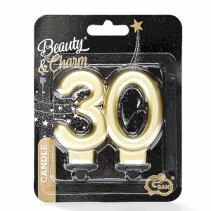 Świeczka urodzinowa - Liczba 30 - ZŁOTY
