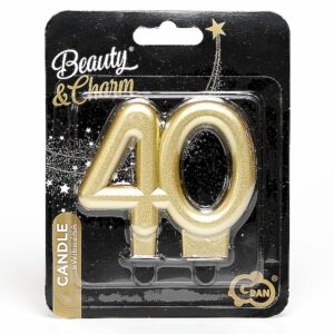 Świeczka urodzinowa - Liczba 40 - ZŁOTY