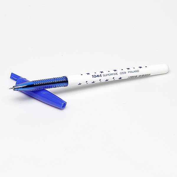 Długopis w gwiazdki 0.5mm TO-059 - NIEBIESKI - SUPER-FINE TOMA
