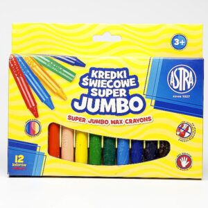 Kredki świecowe Super Jumbo - 12 kolorów - ASTRA
