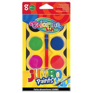 Farby akwarelowe 8 kolorów - Jumbo Paints - Colorino Kids